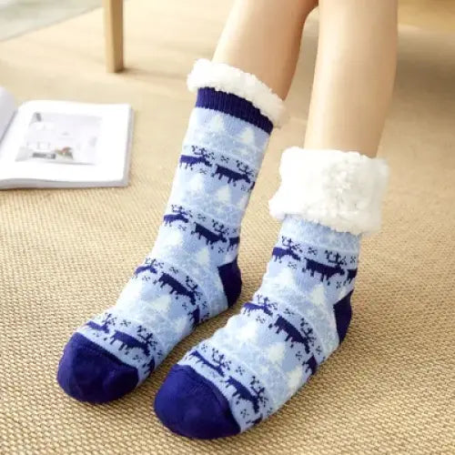 Winter Plush Socks for Women – Soft Non-Slip Fuzzy Floor Slippers Cute Penguin & Animal Design Cozy Christmas Gift
