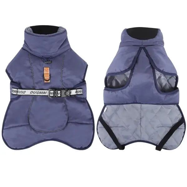 Winter Waterproof Dog Jacket – Warm Reflective Vest Coat for Medium & Large Dogs Labrador & Golden Retriever - Navy