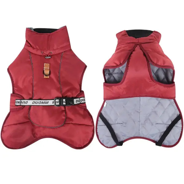 Winter Waterproof Dog Jacket – Warm Reflective Vest Coat for Medium & Large Dogs Labrador & Golden Retriever - Red / XL