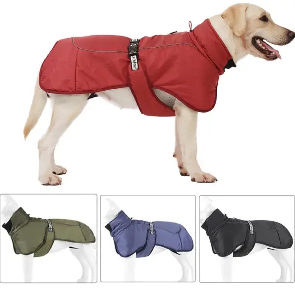Winter Waterproof Dog Jacket – Warm Reflective Vest Coat for Medium & Large Dogs Labrador & Golden Retriever