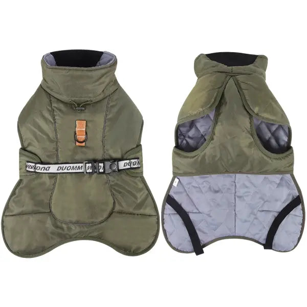 Winter Waterproof Dog Jacket – Warm Reflective Vest Coat for Medium & Large Dogs Labrador & Golden Retriever - Dark