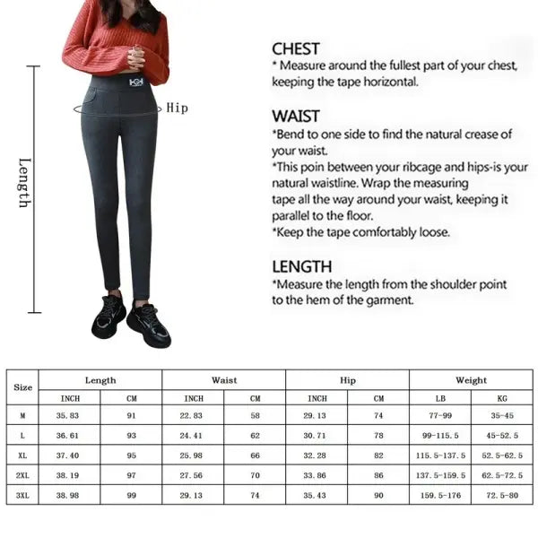 Women’s Winter Leggings – High-Waist Fleece-Lined Thick Lambswool Pants with Pocket Stretchy Warm Solid Leggings
