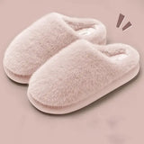 Women’s Winter Faux Fur Slippers – Cozy Plush Indoor House Shoes with Thick Slip-Resistant Sole - Pink / 36-37