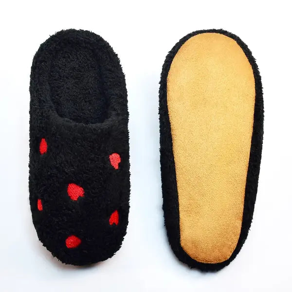 Winter Women’s Heart-Shaped Slippers Love Mute Soft Sole Shoes Indoor Comfortable Cute Silent Carpet Light Living Room