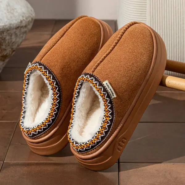 Winter Women’s Slippers Boots Fashion Fuzzy Fur Anti-slip Soft Sole Outdoor Indoor Warm Comfort Men Plush Houseshoes