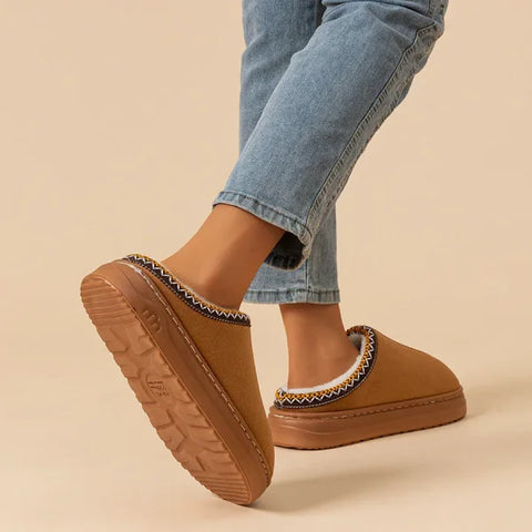 Winter Women's Slippers with Faux Fur and Anti-Slip Sole - Himpall