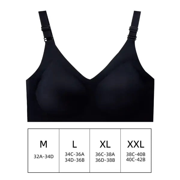 Wireless Bra Jelly Style Nylon Elastane Daily Comfort Support - Black / L