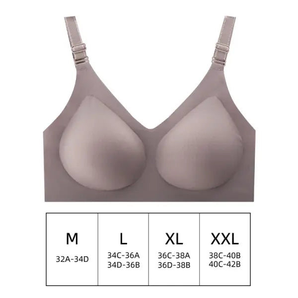 Wireless Bra Jelly Style Nylon Elastane Daily Comfort Support - Grey-purple / XL
