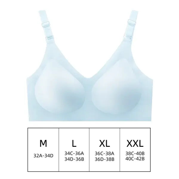 Wireless Bra Jelly Style Nylon Elastane Daily Comfort Support - Grey-blue / XL