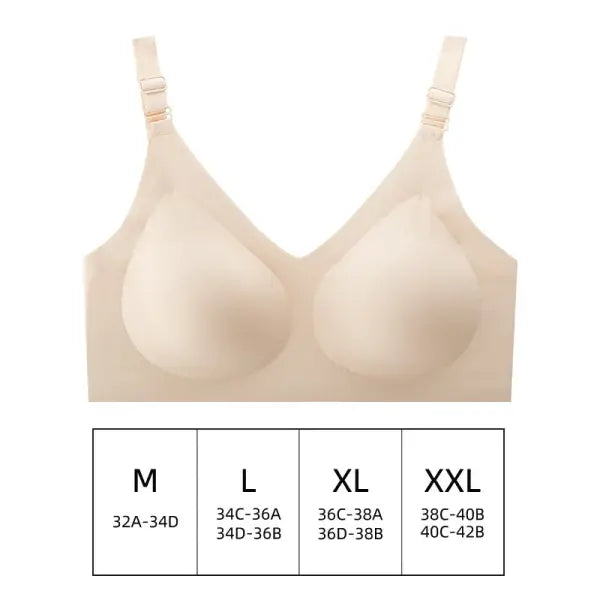 Wireless Bra Jelly Style Nylon Elastane Daily Comfort Support - Nude / XL
