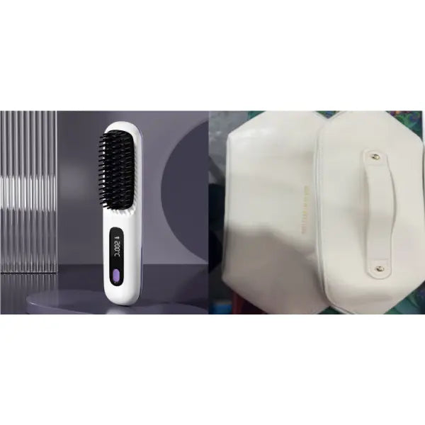 Wireless Hair Straightener Brush Portable USB Charging Fast Heating - Set8 - None