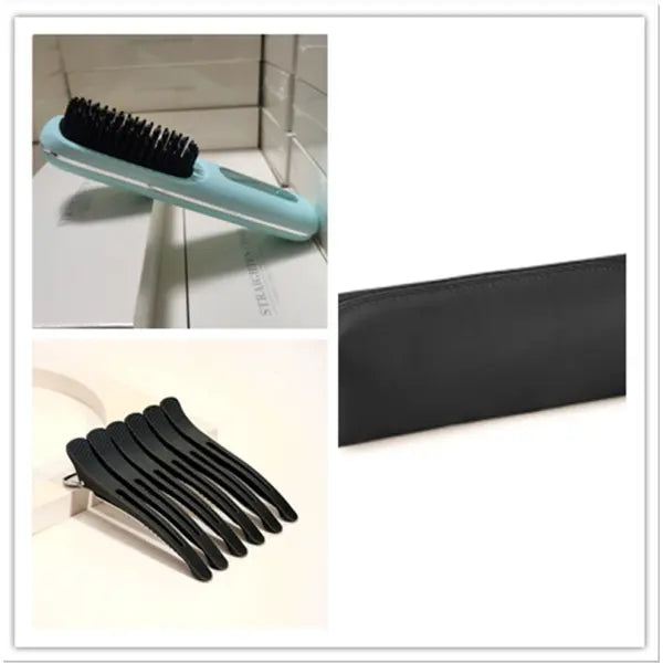 Wireless Hair Straightener Brush Portable USB Charging Fast Heating - Set3 - None