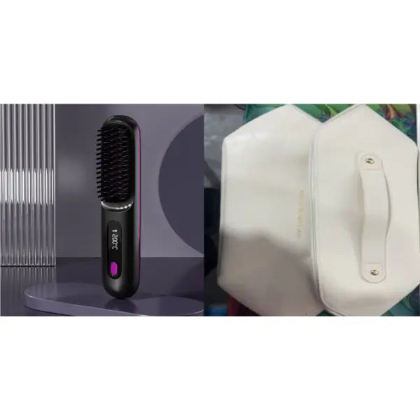 Wireless Hair Straightener Brush Portable USB Charging Fast Heating - Set6 - None