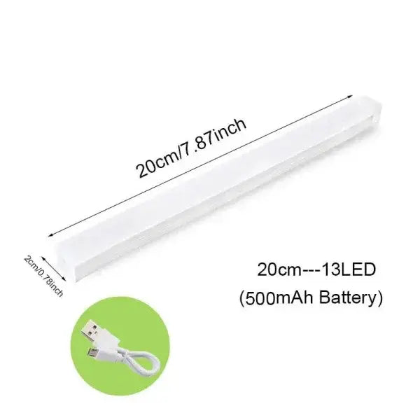 Wireless LED Night Light with Motion Sensor for Convenient Illumination - White / 20cm-13LED