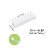 Wireless LED Night Light with Motion Sensor for Convenient Illumination - White / 10cm-6LED