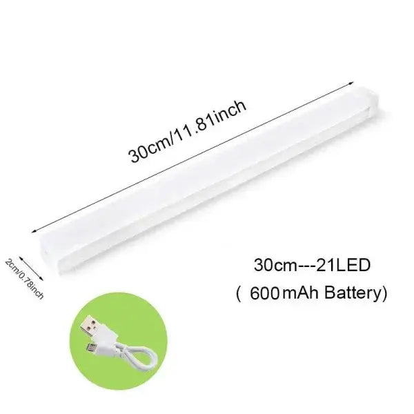 Wireless LED Night Light with Motion Sensor for Convenient Illumination - White / 30cm-21LED