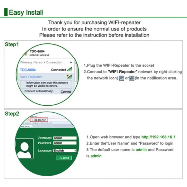 Wireless WiFi Repeater Signal Booster and Range Extender
