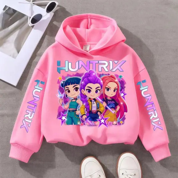 Zoey Witch Hunter Cosplay Costume – Purple Demon Hunter Hoodie for Women & Girls Halloween - Pink / 100