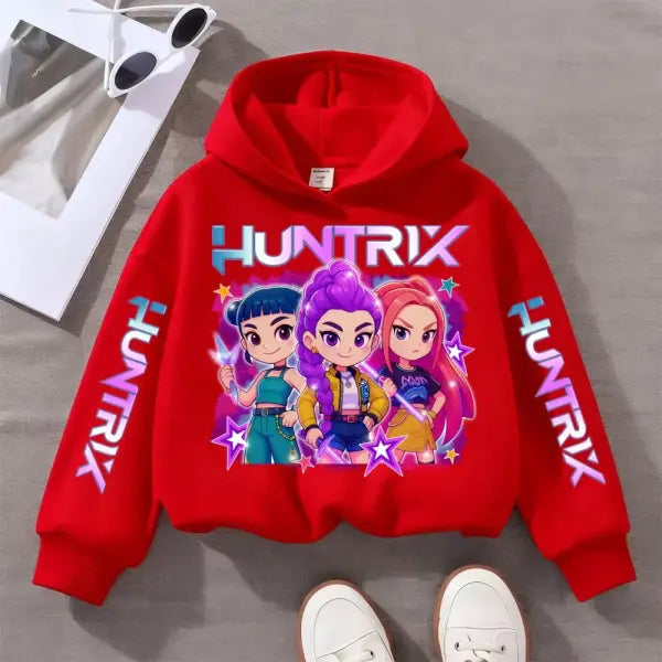 Zoey Witch Hunter Cosplay Costume – Purple Demon Hunter Hoodie for Women & Girls Halloween - Red / 120