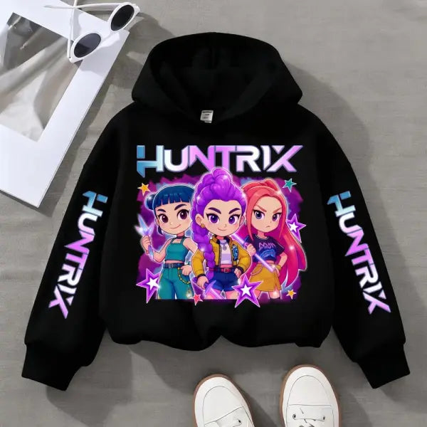 Zoey Witch Hunter Cosplay Costume – Purple Demon Hunter Hoodie for Women & Girls Halloween - Black / 100
