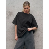 Orinchic Loose Fit 100 Percent Cotton O Neck Womens Casual Tee
