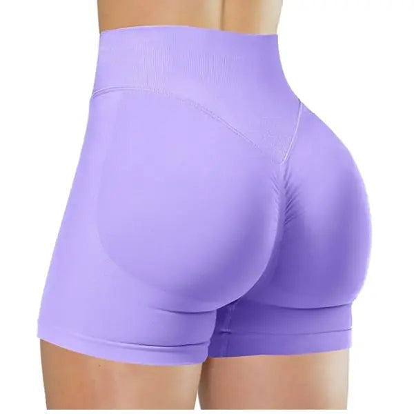 Butt Lifting Fitness Training Women Gym Shorts Nylon Seamless - Light purple / M