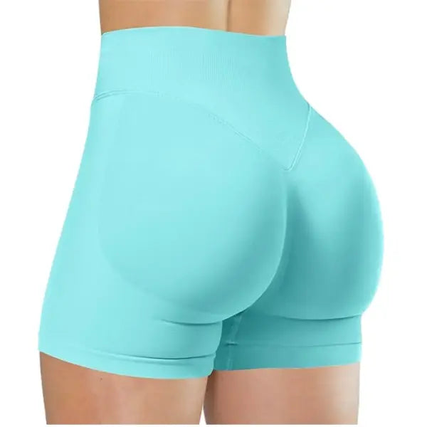 Butt Lifting Fitness Training Women Gym Shorts Nylon Seamless - green / XL