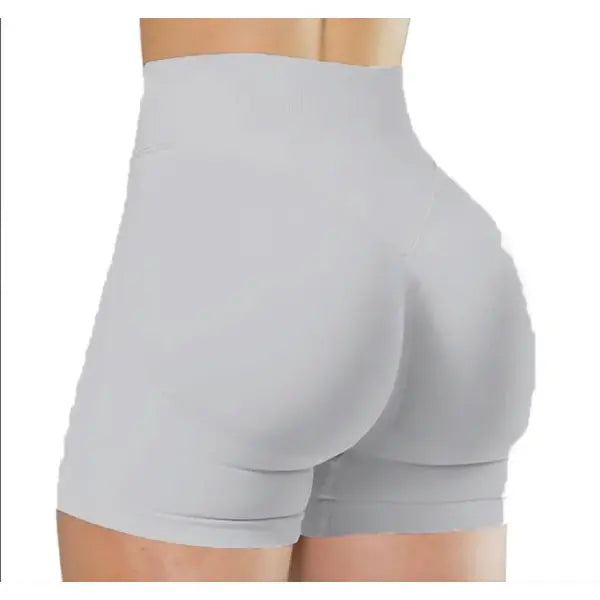Butt Lifting Fitness Training Women Gym Shorts Nylon Seamless - GRAY / M