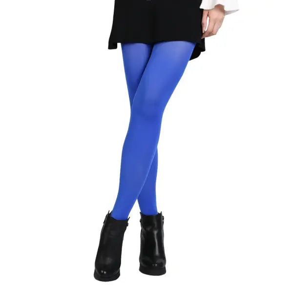 Women’s Black Opaque Tights – 120D Seamless Warm Nylon Pantyhose for Winter Spring & Autumn - Blue