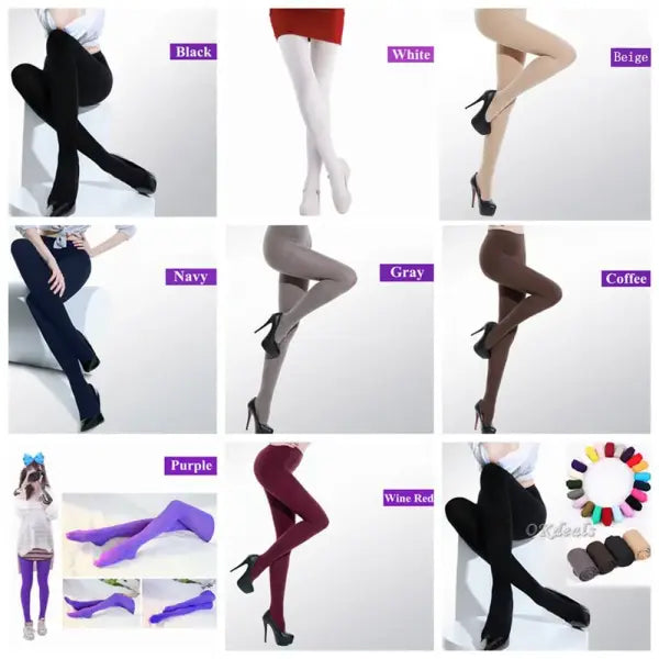 Women’s Black Opaque Tights – 120D Seamless Warm Nylon Pantyhose for Winter Spring & Autumn