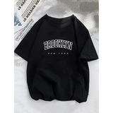 Women Brooklyn Letter Print T Shirt Girl Graphic Harajuku 2023 Streewear Clothes Causal Female Y2K Tops Tee