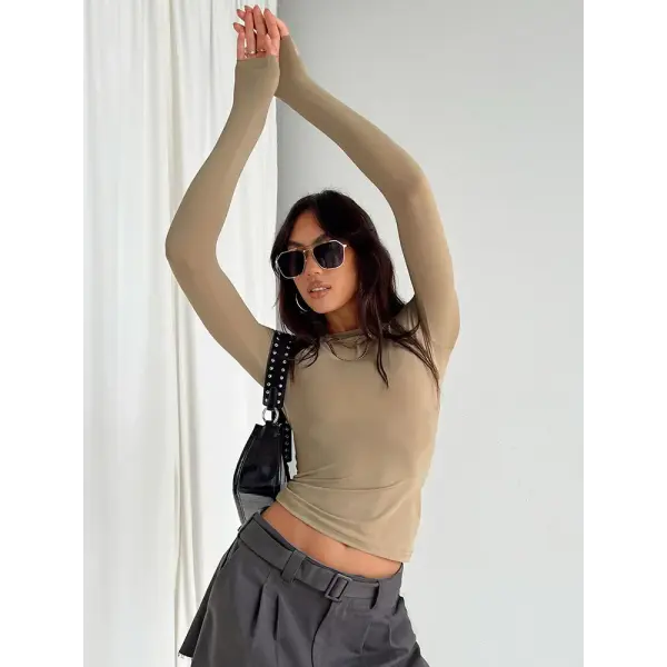 Women Casual Long Sleeve T-Shirts Spring Autumn Solid Slim Fit Pullovers Tees Shirts Female Streetwear Base Tees Tops