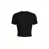 Casual Girl Letter Print Summer Short Sleeve Polyester Tee Top