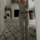 Women Cross Wrap Tie Crop Tops Yoga Shirts Long Sleeve Deep V Neck Solid Color Slim Fit Shirts Ladies Yoga Workout