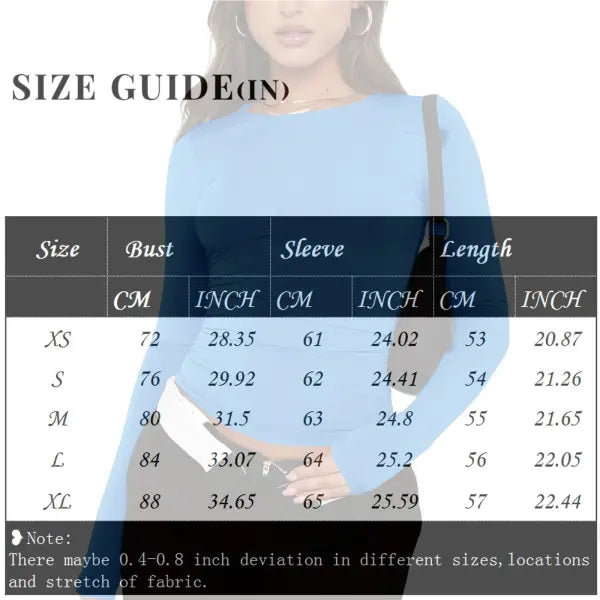 Women Long Sleeve T-Shirt Casual Minimalist Style Solid Color Top