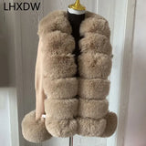 Women’s Faux Fur Knit Sweater Cardigan – Elegant Spring/Autumn Coat with Faux Fox Fur Collar