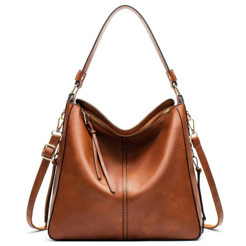 Women High Capacity Handbags - Brown