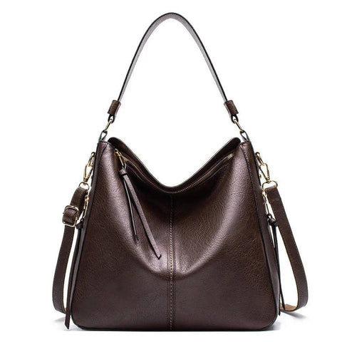 Women High Capacity Handbags - Coffee