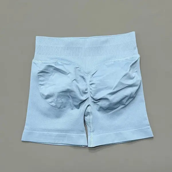 Women High Waist Seamless Shorts Stretchy Butt Lifting Yoga Shorts - Cornflower Blue / S