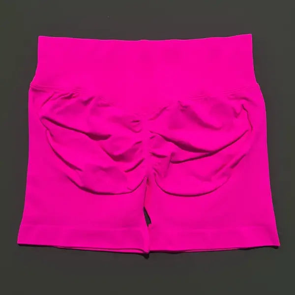 Women High Waist Seamless Shorts Stretchy Butt Lifting Yoga Shorts - Bright Fuchsia / M