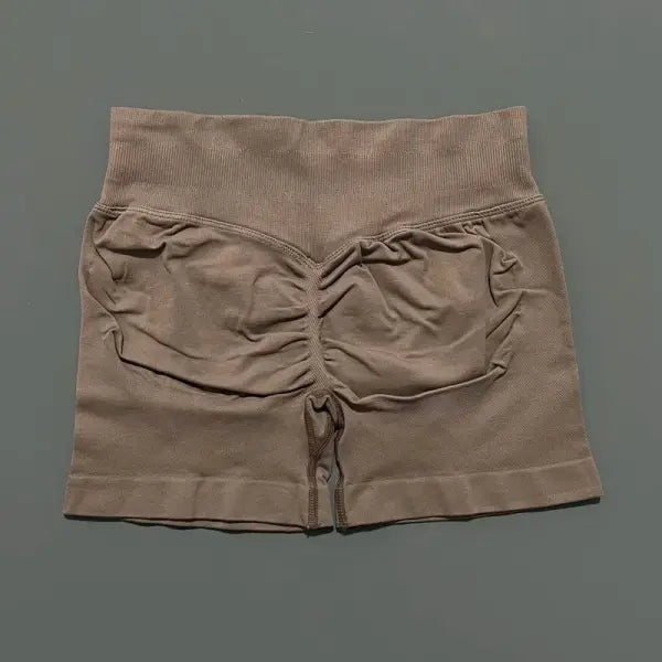 Women High Waist Seamless Shorts Stretchy Butt Lifting Yoga Shorts - Coffee / XS