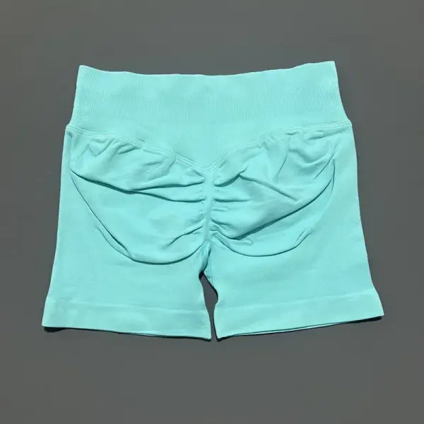 Women High Waist Seamless Shorts Stretchy Butt Lifting Yoga Shorts - Mint Green / M