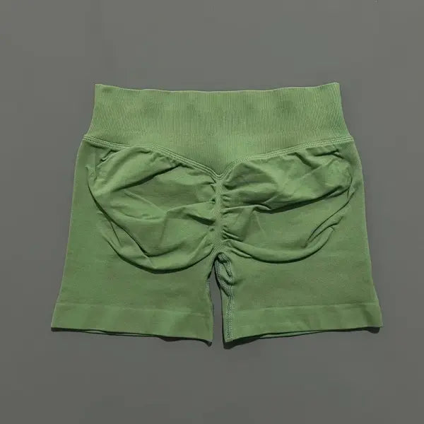 Women High Waist Seamless Shorts Stretchy Butt Lifting Yoga Shorts - Pistachio Green / XS