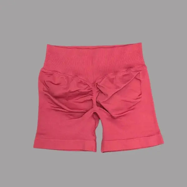 Women High Waist Seamless Shorts Stretchy Butt Lifting Yoga Shorts - Raspberry / M