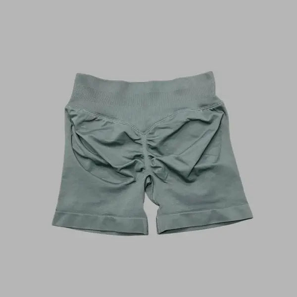 Women High Waist Seamless Shorts Stretchy Butt Lifting Yoga Shorts - Slate Gray / XS