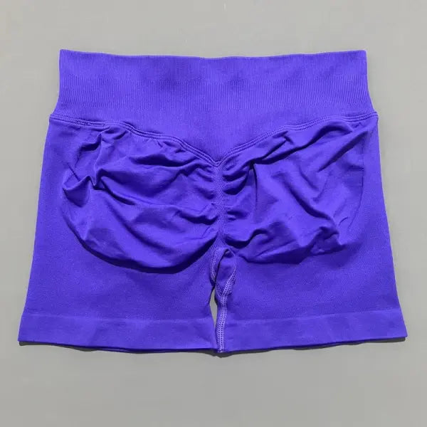 Women High Waist Seamless Shorts Stretchy Butt Lifting Yoga Shorts - Ultra Violet / XS