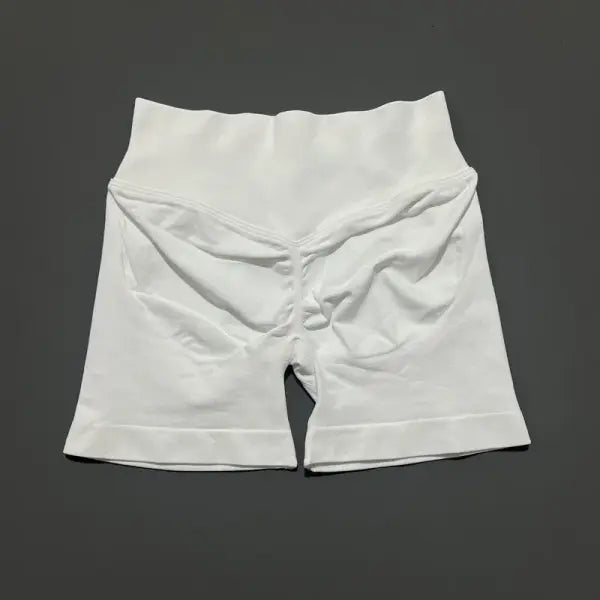 Women High Waist Seamless Shorts Stretchy Butt Lifting Yoga Shorts - White / M