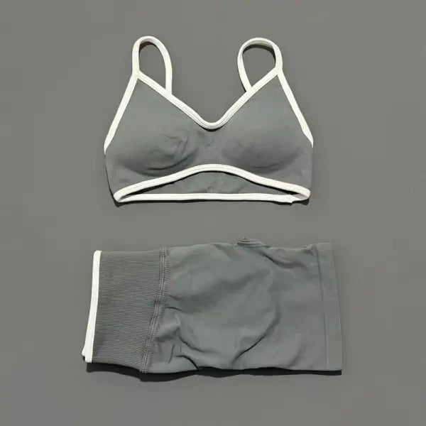 Women Ignite Sculpt Elastic Yoga Bra Set Sculpting Fitness Suit - Graphite / S