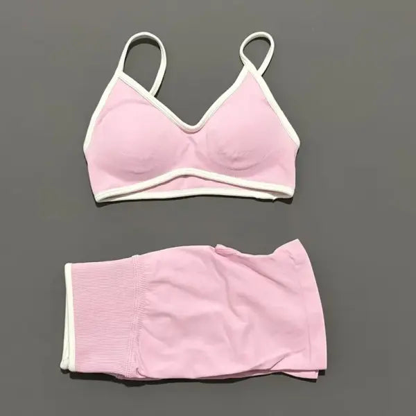 Women Ignite Sculpt Elastic Yoga Bra Set Sculpting Fitness Suit - Orchid / S