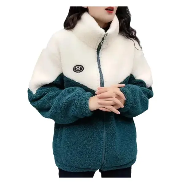 Women’s Faux Fur Knit Sweater Cardigan – Elegant Spring/Autumn Coat with Faux Fox Fur Collar